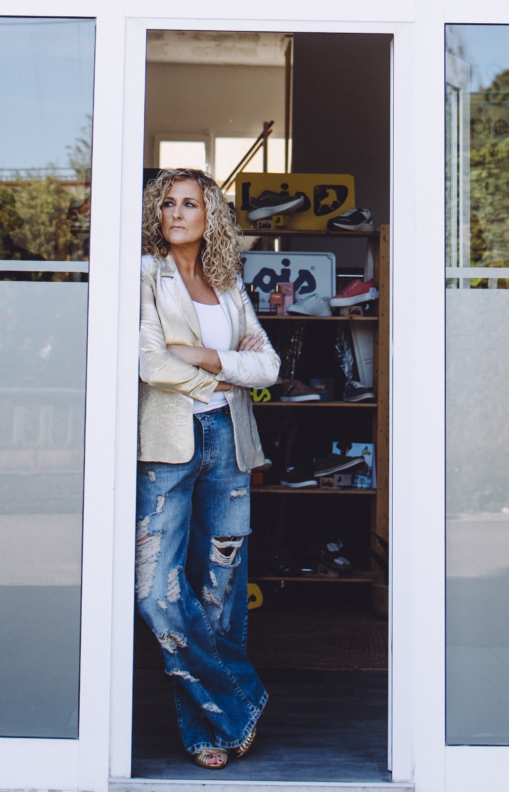 Vanesa en el showroom